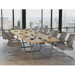 Krzesła Berlin (14 szt ) i Stół konferencyjny 400x138cm MEDISON 14